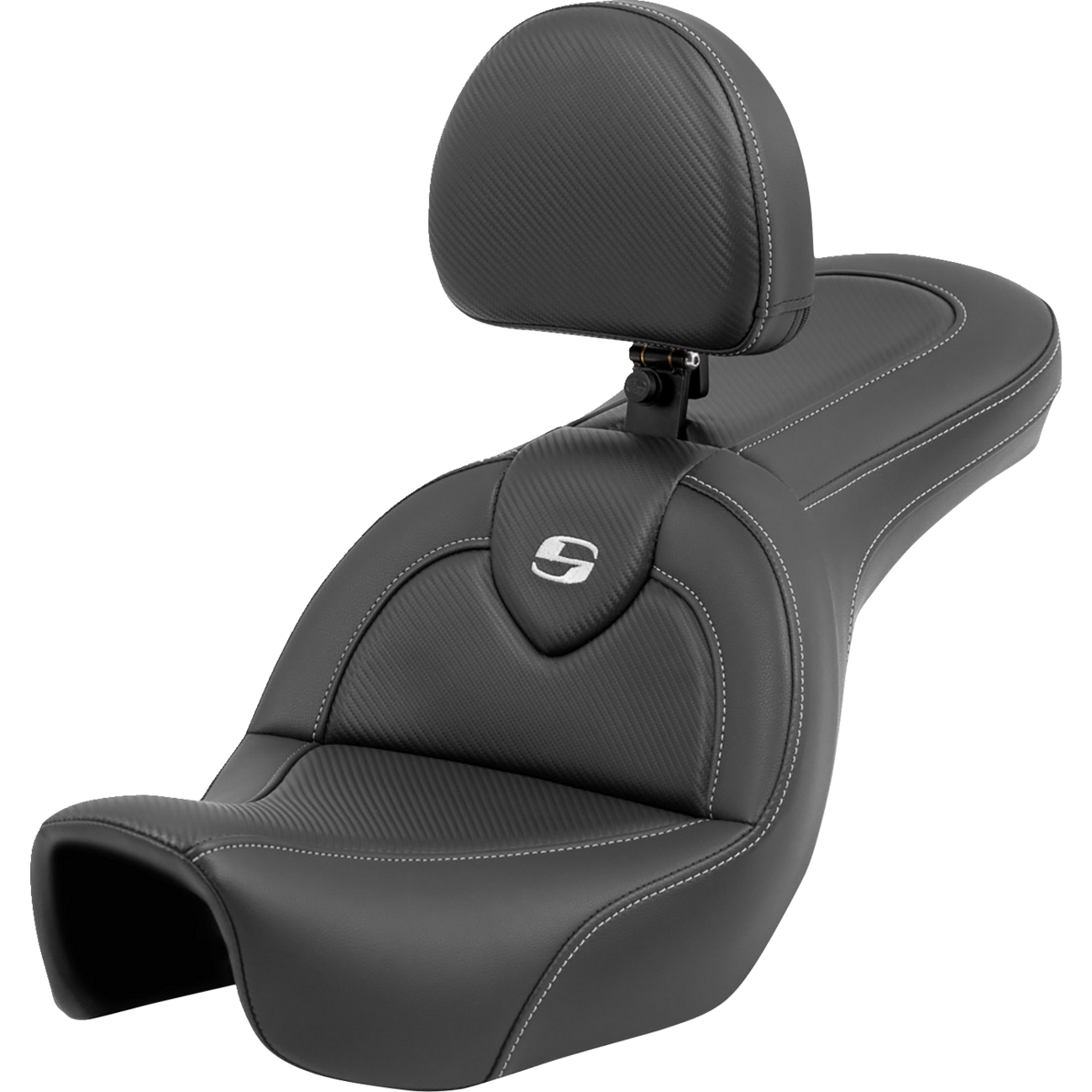 SADDLEMEN Roadsofa™ Carbon Fiber Seat Carbon Fiber with Backrest FXD '06-'17 80604185BR