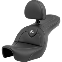 SADDLEMEN Roadsofa™ Carbon Fiber Seat Carbon Fiber with Backrest FXD '06-'17 80604185BR