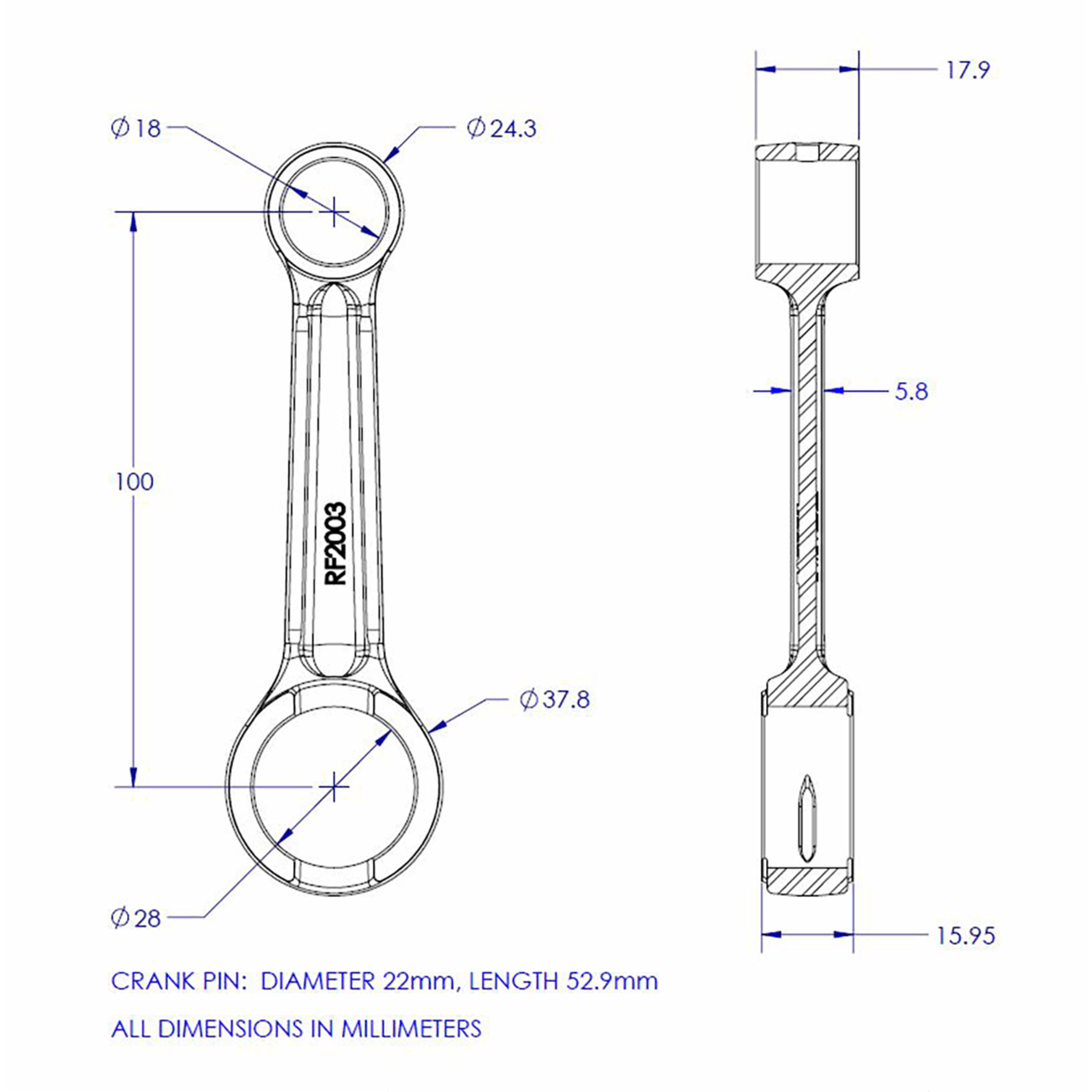 VINTCO Connecting Rod Kit KR2037