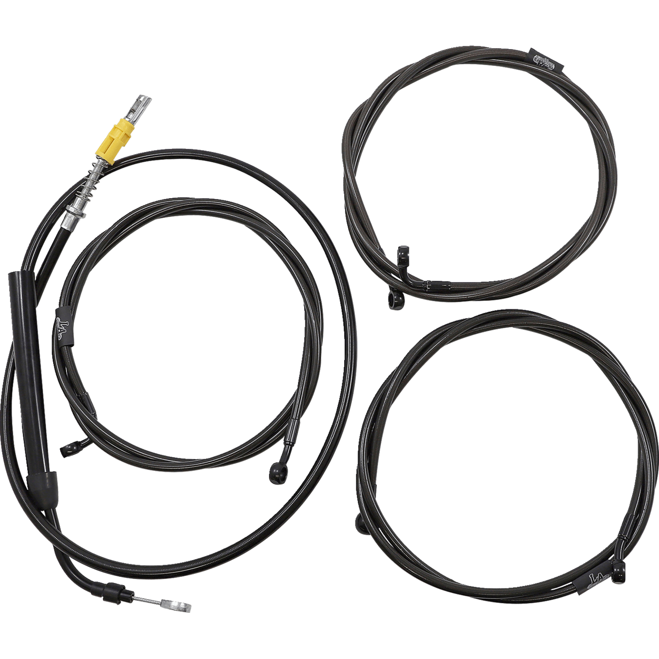 LA CHOPPERS Handlebar Cable/Brake Line Kit Complete 12" 14" Handlebars Midnight LA8056KT213M