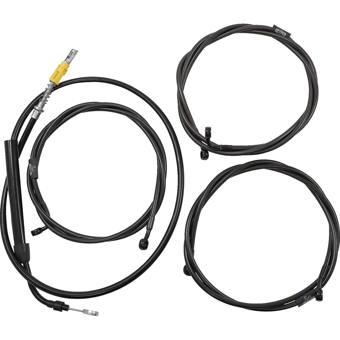 LA CHOPPERS Handlebar Cable/Brake Line Kit Complete 12" 14" Handlebars Midnight LA8058KT213M