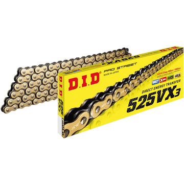 DID 525 VX3 Drive Chain Gold 130 Links M525VX3G130ZB