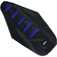 MOOSE RACING Ribbed Seat Cover Black Cover/Blue Ribs Yamaha