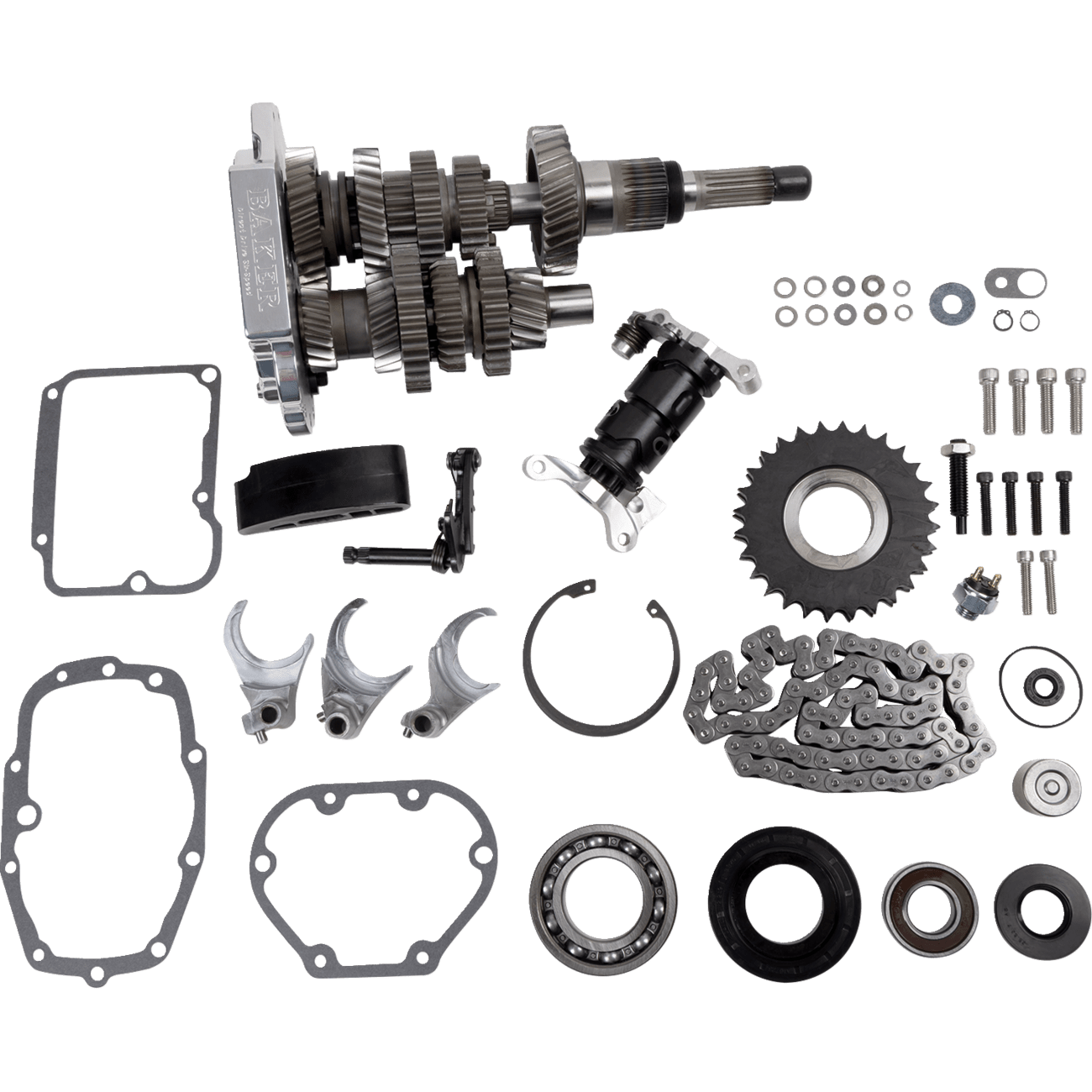 BAKER DRIVETRAIN Direct Drive Gear Set 6-Speed Polished DD6411P02