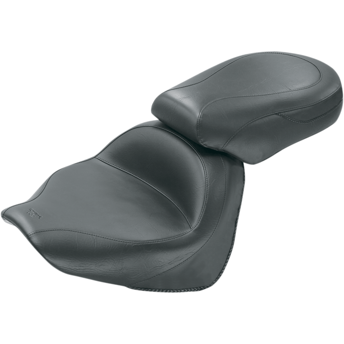 MUSTANG Seat Vintage Wide Touring Without Driver Backrest Two-Piece Smooth Black 76563