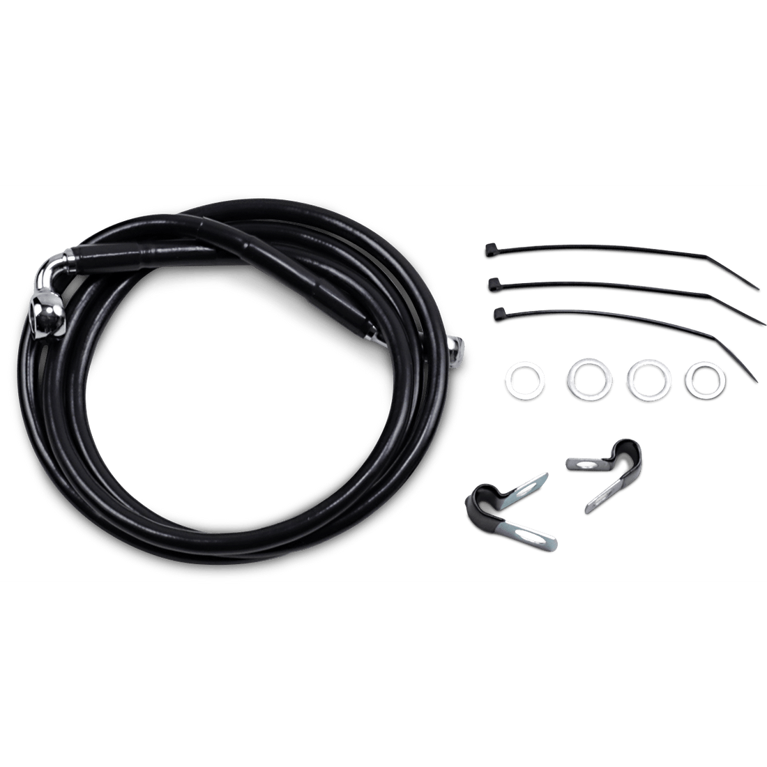 DRAG SPECIALTIES Brake Line Front Black +10" FXD '00-'05