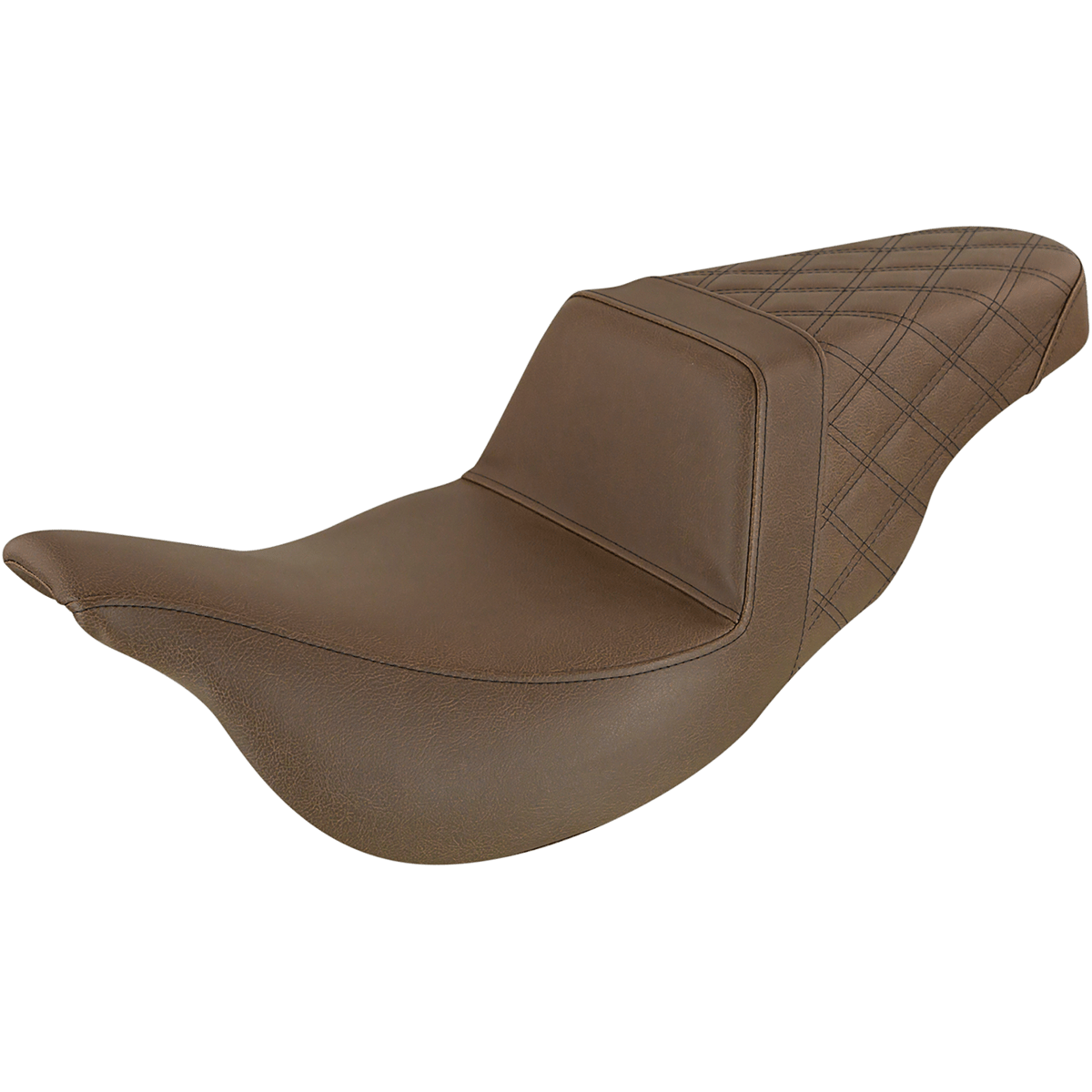 SADDLEMEN Step-Up Seat Extended Reach Rear Lattice Stitch Brown '08-'23 FL 80807B173BREX