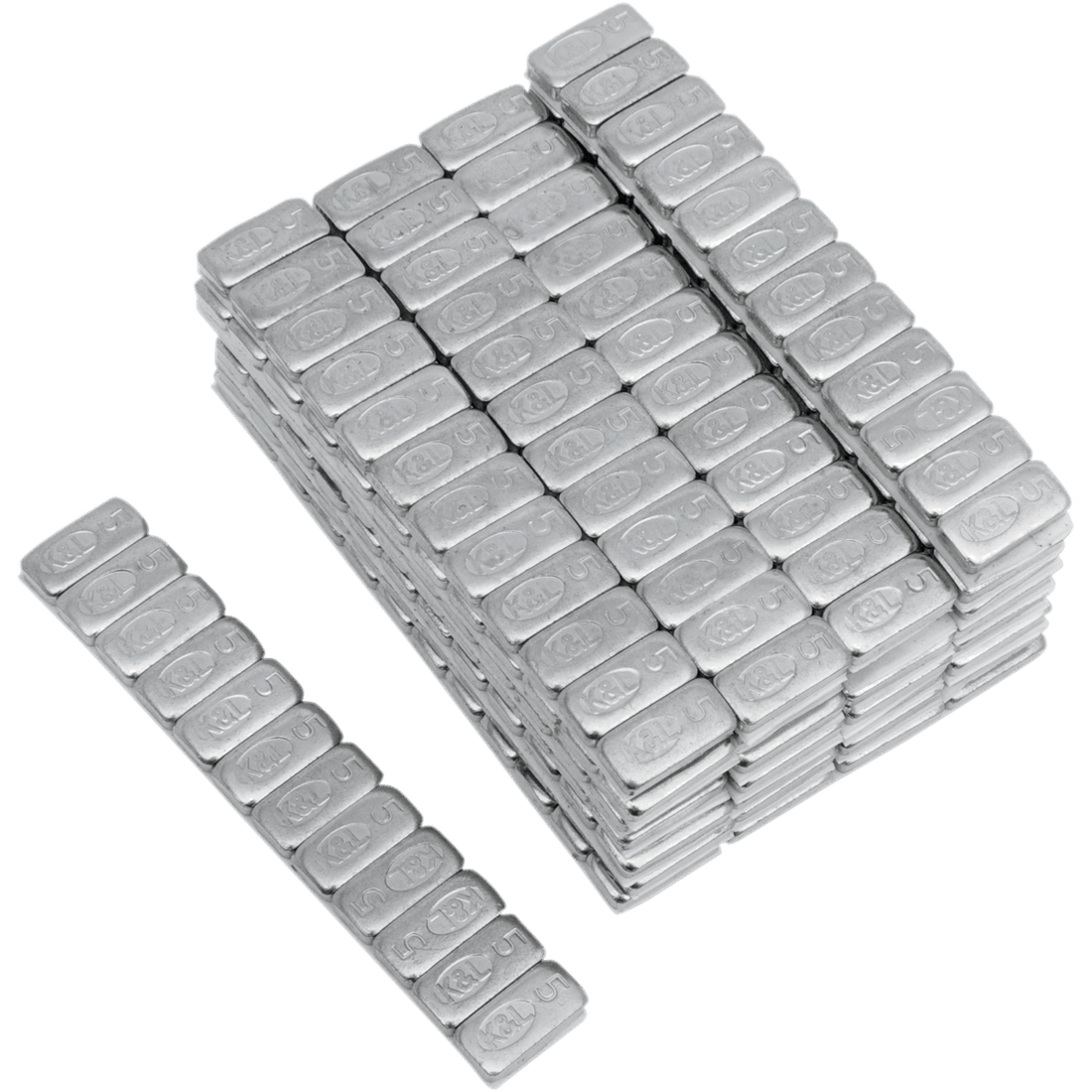 K&L SUPPLY Wheel Weights Rectangle Adhesive Stick-On Chrome 360 Pack