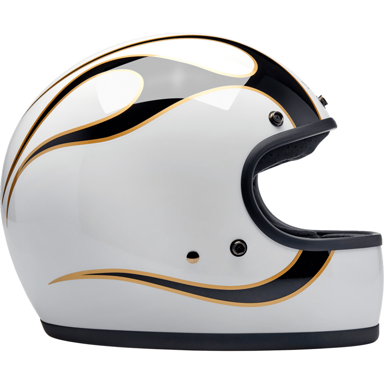 BILTWELL Gringo Helmet Flames White/Black 2XL 1002561506