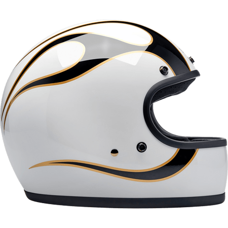 BILTWELL Gringo Helmet Flames White/Black 2XL 1002561506