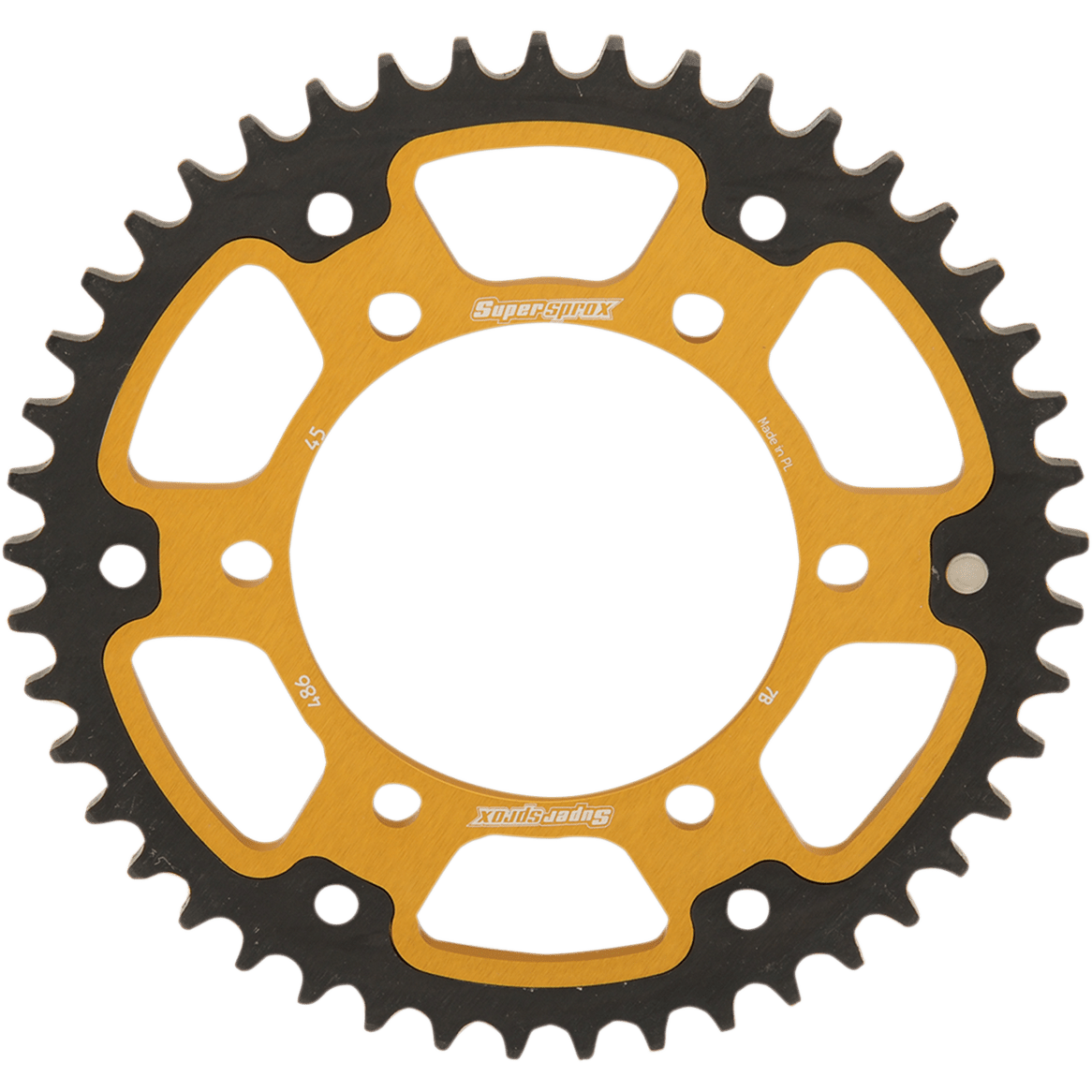 SUPERSPROX Stealth Rear Sprocket 45 Tooth Gold Kawasaki/Yamaha/Suzuki RST48645GLD