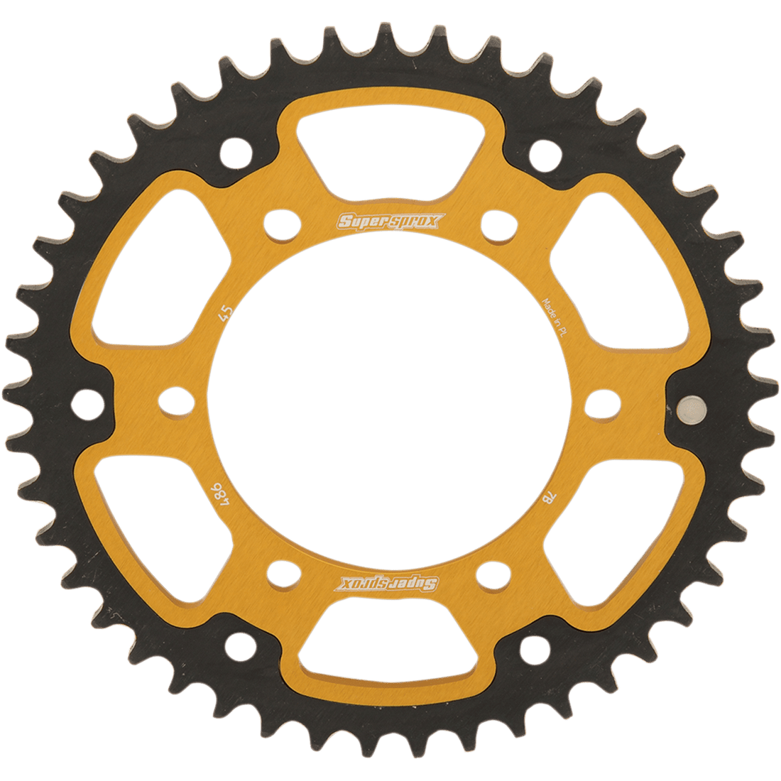 SUPERSPROX Stealth Rear Sprocket 45 Tooth Gold Kawasaki/Yamaha/Suzuki RST48645GLD