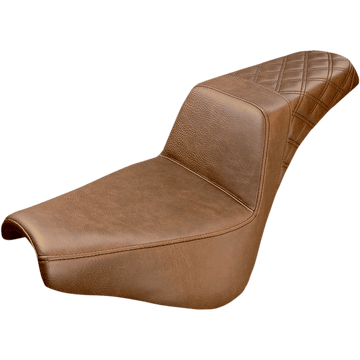 SADDLEMEN Step-Up Seat Rear Lattice Stitch Brown 81830173BR