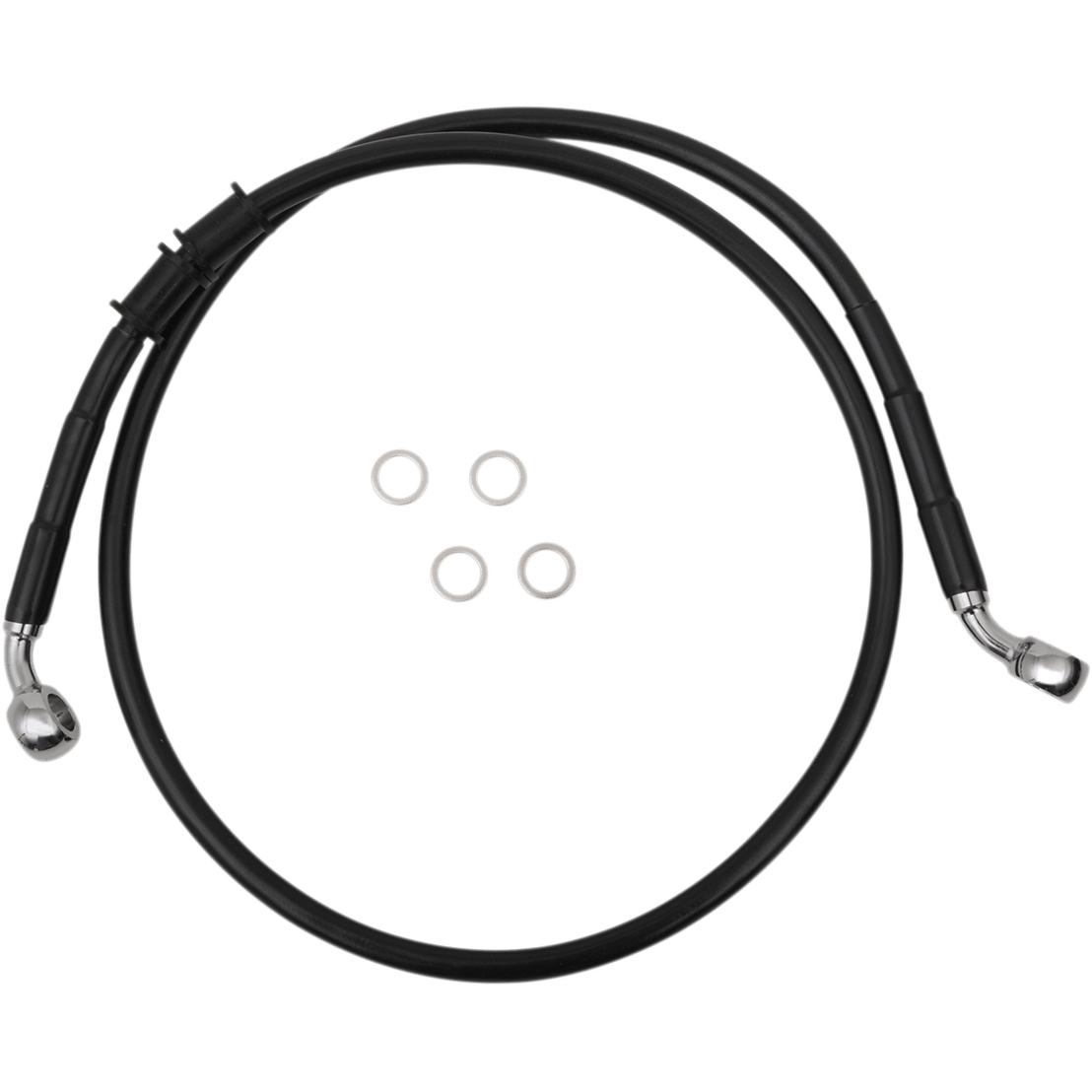 DRAG SPECIALTIES Brake Line Front +6" Black XL