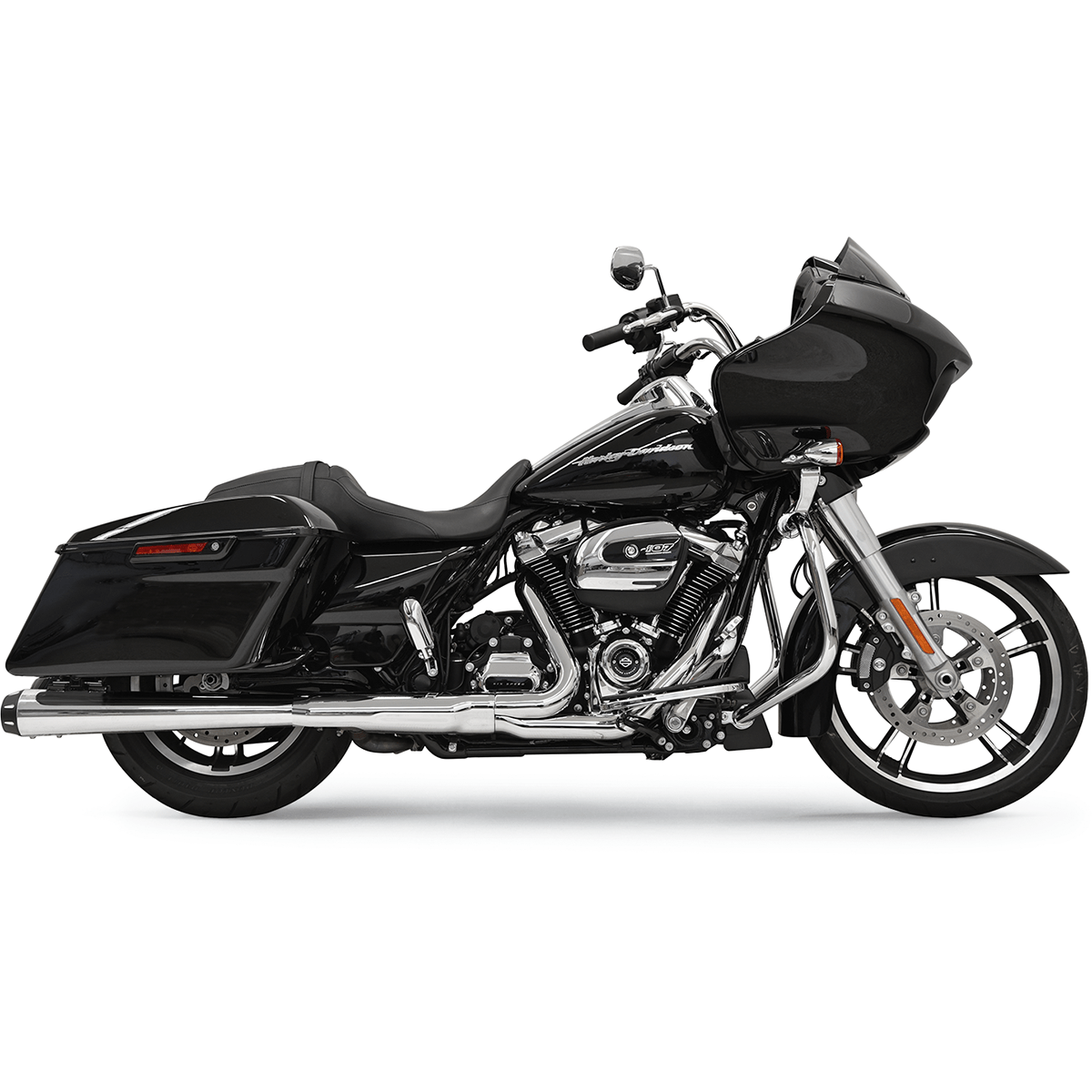 BASSANI XHAUST Megaphone Mufflers Chrome/Black FL 1F572R