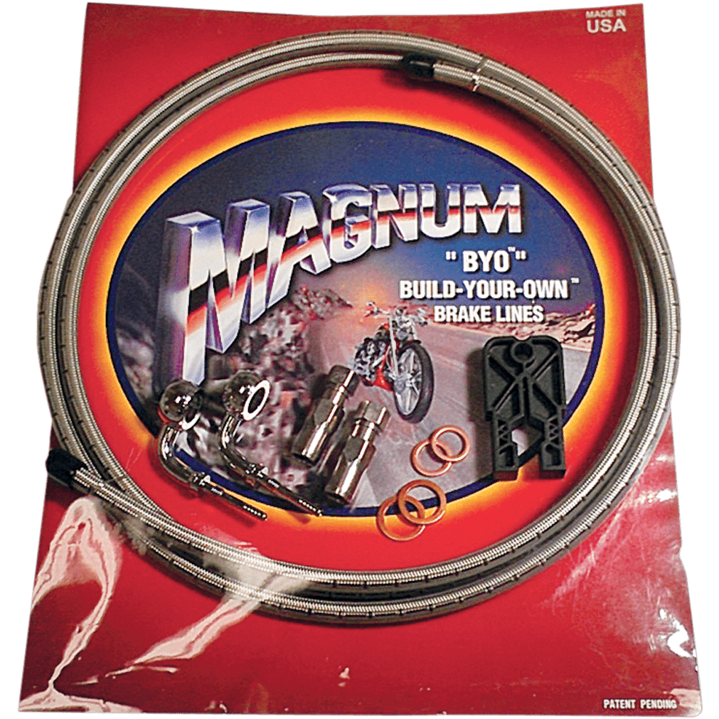 MAGNUM SHIELDING Brake Line Kit Single Disc 10mm-35° 6' Stainless Steel