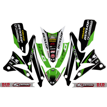 D'COR VISUALS Graphics and Trim Kit Team Green Kawasaki 1020524