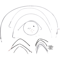 BURLY BRAND Handlebar Cable/Brake Line Kit Complete 18" Ape Hanger Handlebars Stainless Steel