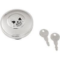 DRAG SPECIALTIES Gas Cap Vented Skull Locking Chrome