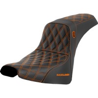 SADDLEMEN Pro Series SDC Performance Seat without Backrest Orange Stitch FXBB/FXST '18-'23 SC81830ORA