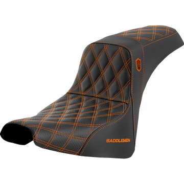 SADDLEMEN Pro Series SDC Performance Seat without Backrest Orange Stitch FXBB/FXST '18-'23 SC81830ORA