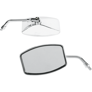 EMGO Mirror "Big One"/Cruiser Side View Rectangle M10 x 1.25 | M10 x 1.25 Left Hand Chrome