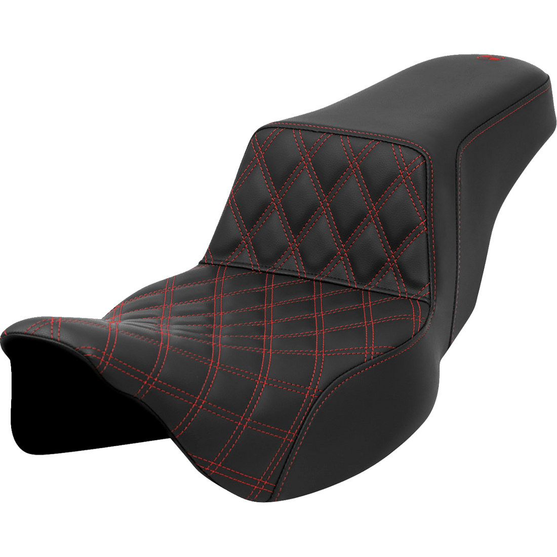 SADDLEMEN Step-Up Seat Front Lattice Stitch Red Stitch Extended Reach FLH/FLT '08-'23 A80807E172RED