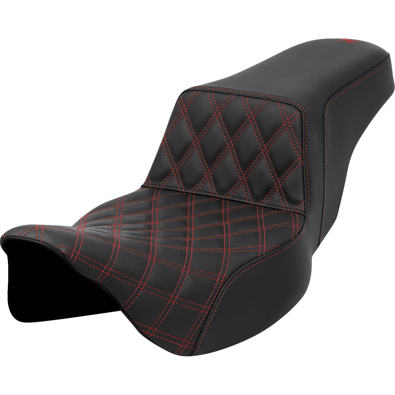 SADDLEMEN Step-Up Seat Front Lattice Stitch Red Stitch Extended Reach FLH/FLT '08-'23 A80807E172RED