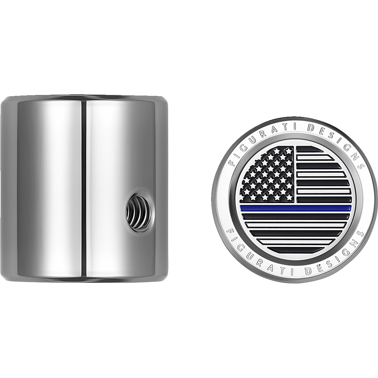 FIGURATI DESIGNS Heel-Toe Shifter Cover Blue Line American Flag Stainless Steel FD70HTSCSS