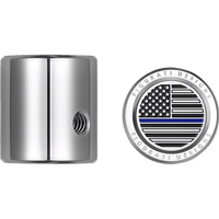 FIGURATI DESIGNS Heel-Toe Shifter Cover Blue Line American Flag Stainless Steel FD70HTSCSS