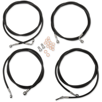 LA CHOPPERS Handlebar Cable/Brake Line Kit Mini Ape Hanger Handlebars Black Vinyl LA8054KT08B