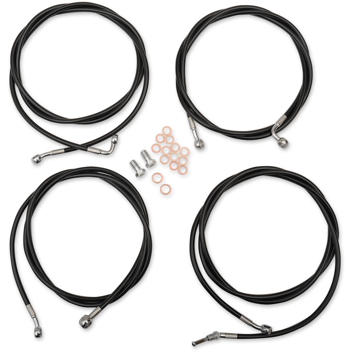 LA CHOPPERS Handlebar Cable/Brake Line Kit 18" 20" Ape Hanger Handlebars Black Vinyl LA8054KT19B