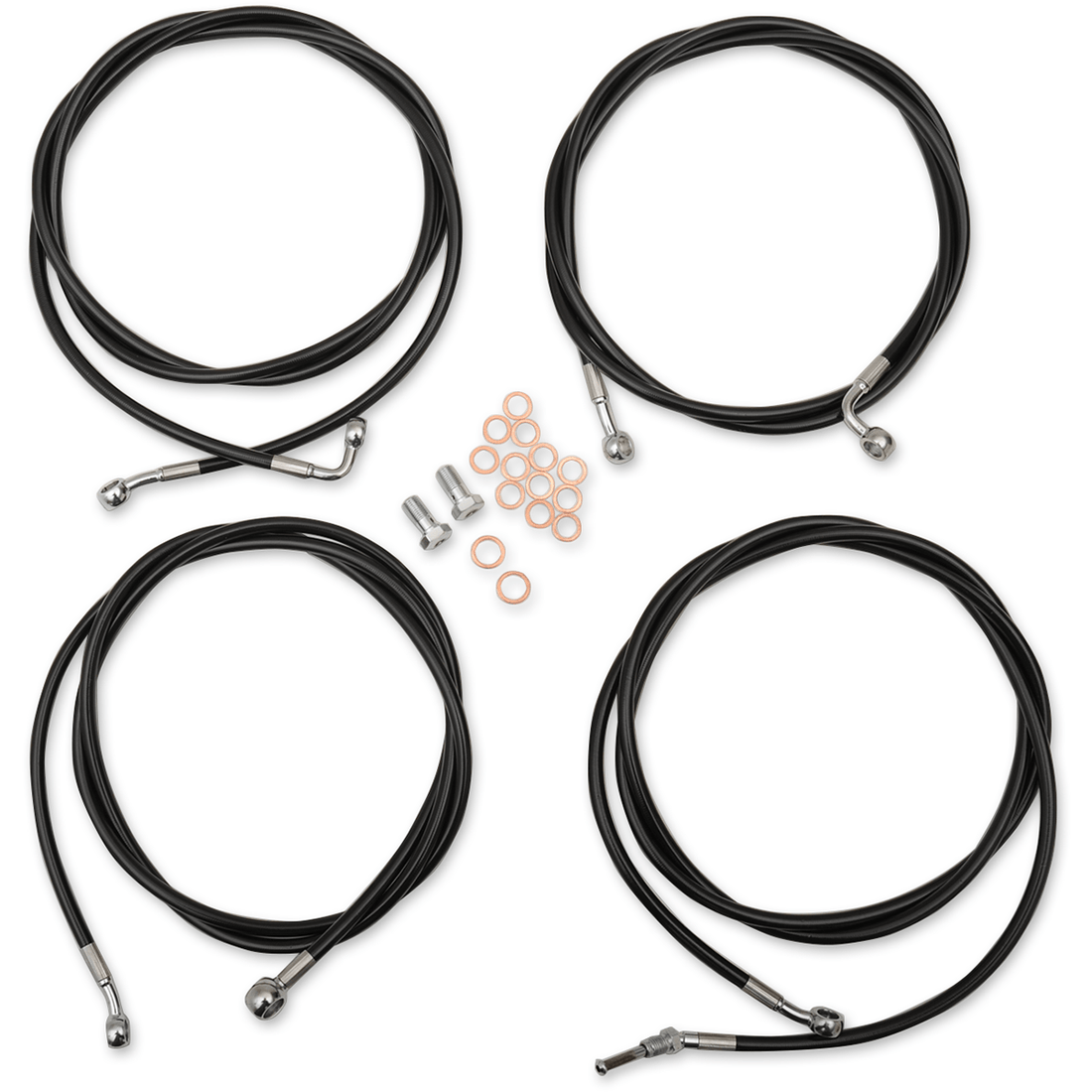 LA CHOPPERS Handlebar Cable/Brake Line Kit 12" 14" Ape Hanger Handlebars Black Vinyl LA8054KT13B