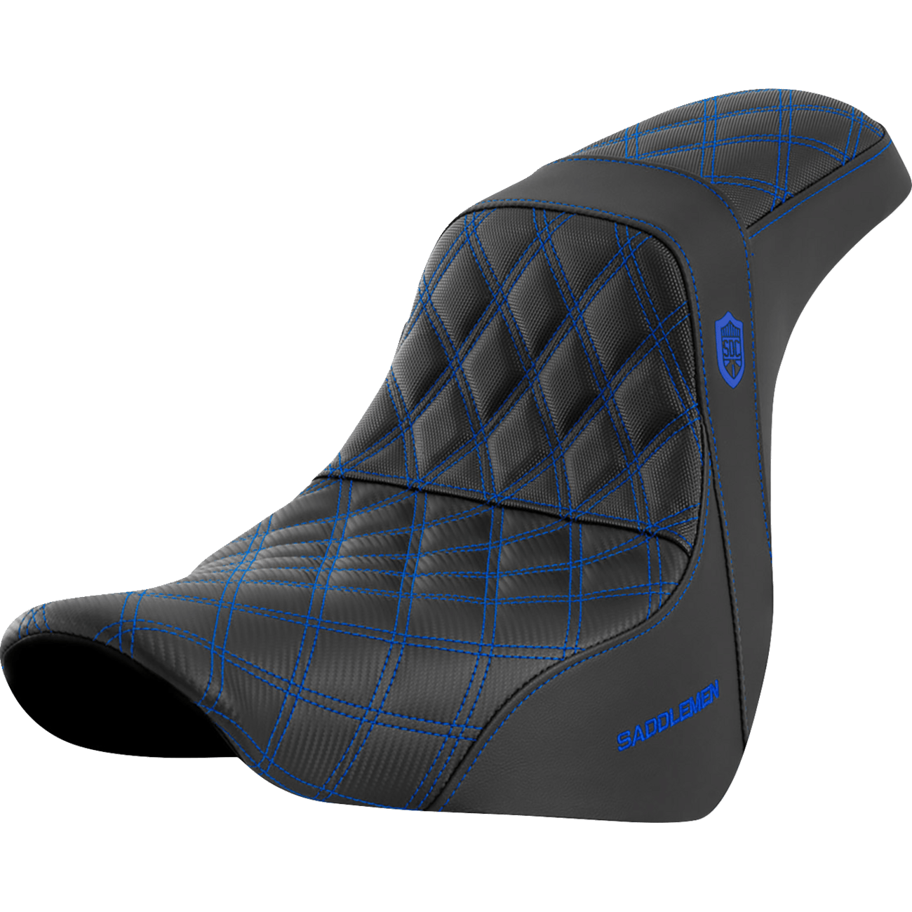 SADDLEMEN Pro Series SDC Performance Seat without Backrest Blue Stitch FL/FX '18-'20 SC81829BLU