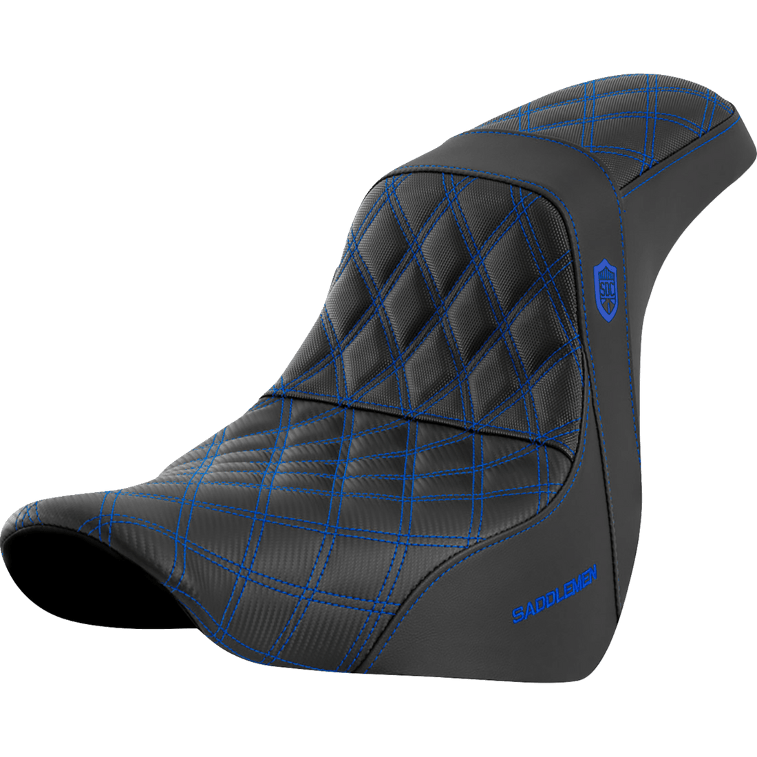 SADDLEMEN Pro Series SDC Performance Seat without Backrest Blue Stitch FL/FX '18-'20 SC81829BLU