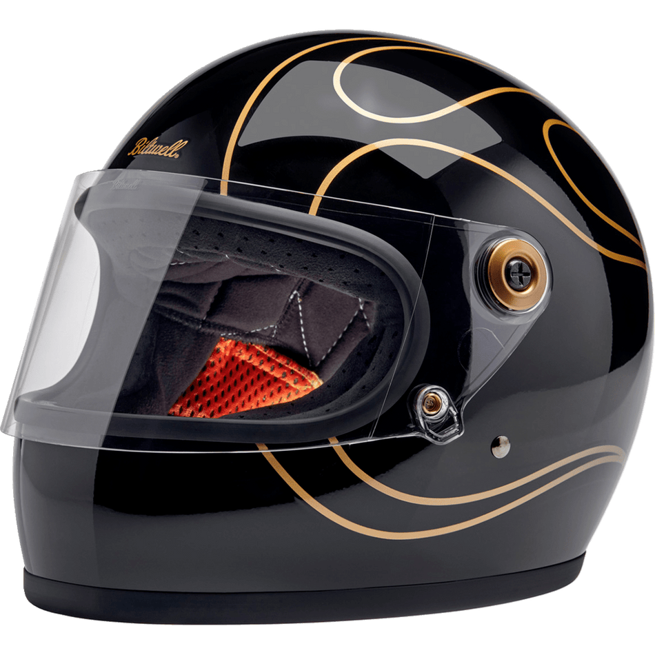 BILTWELL Gringo S Helmet Gloss Black Flames 2XL 1003567506