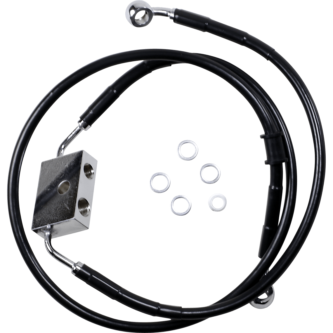 DRAG SPECIALTIES Brake Line Front +12" Black XL