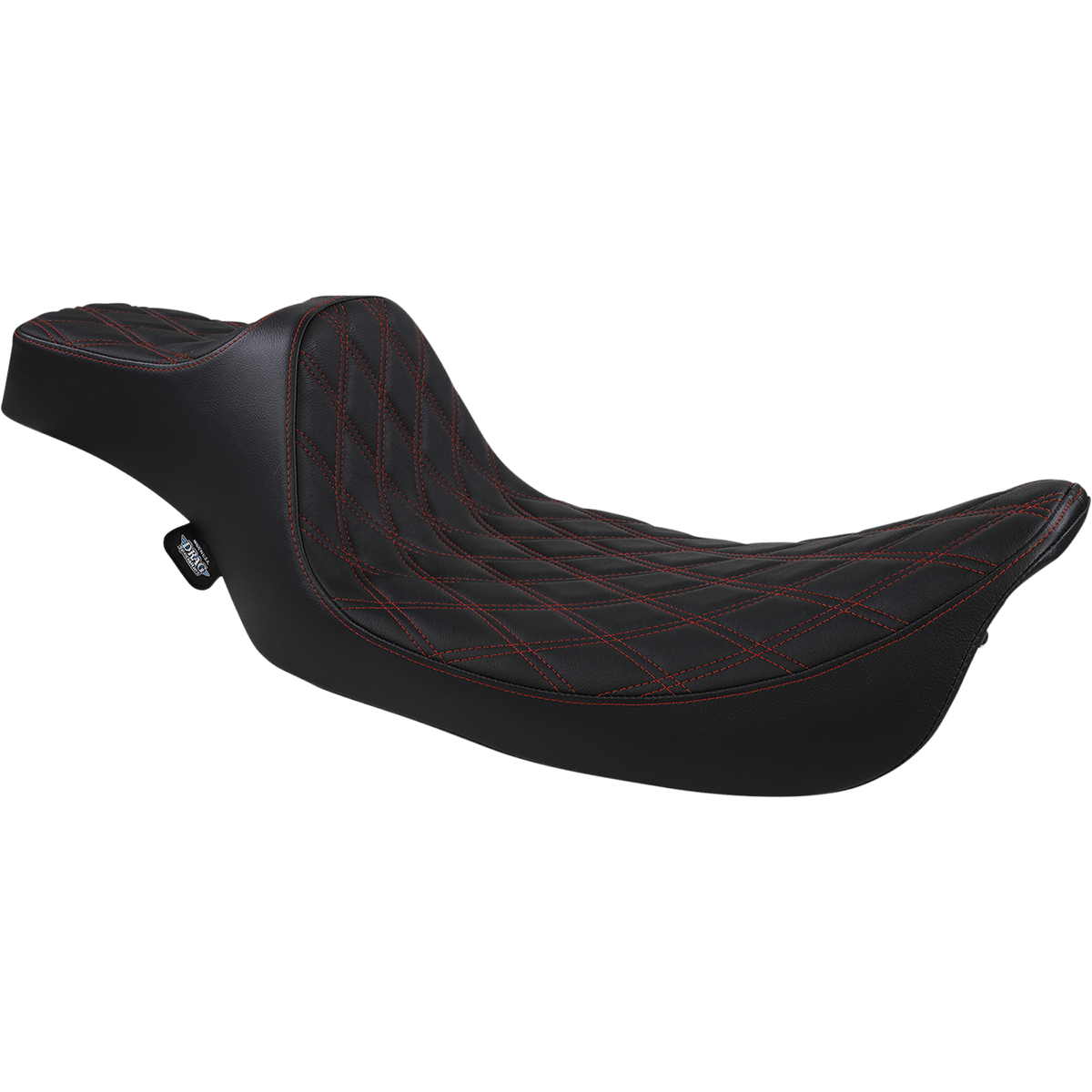 DRAG SPECIALTIES Extended Reach Predator III Seat Double Diamond Black w/ Red Stitching FL '99-'07