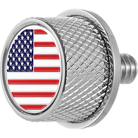 FIGURATI DESIGNS Seat Mounting Knob Stainless Steel American Flag