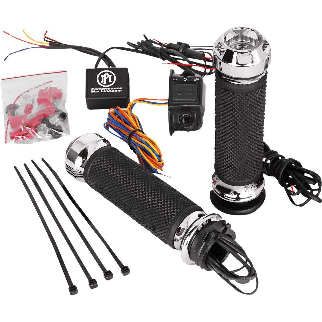 PERFORMANCE MACHINE PM Grips Apex Heated Cable Chrome 00632092CH