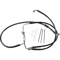 DRAG SPECIALTIES Brake Line Front Black +6" FXDF '08-'17