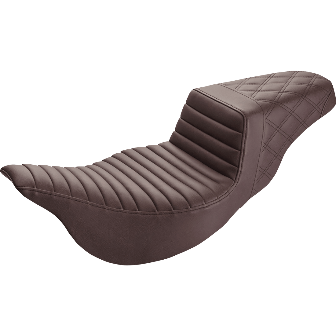 SADDLEMEN Step-Up Seat Extended Reach Front Tuck-n-Roll/Rear Lattice Stitch Brown FL '08-'23 80807B176BREX