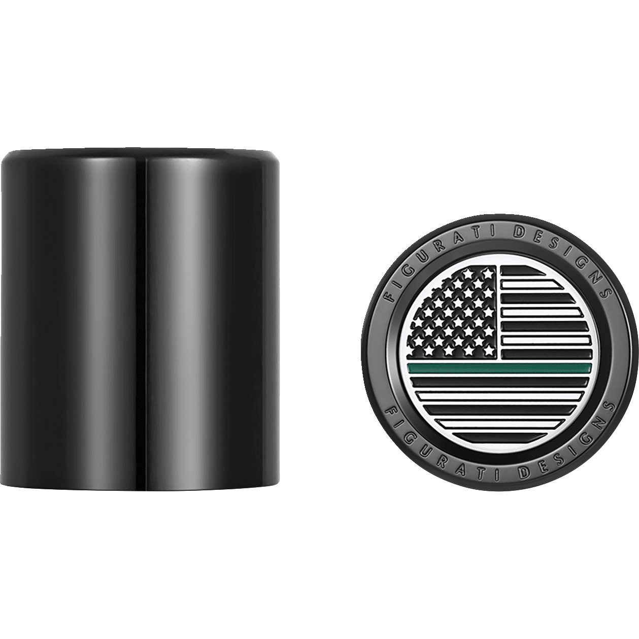 FIGURATI DESIGNS Docking Hardware Covers American Flag Green Line Short Black FD72DC2530BK