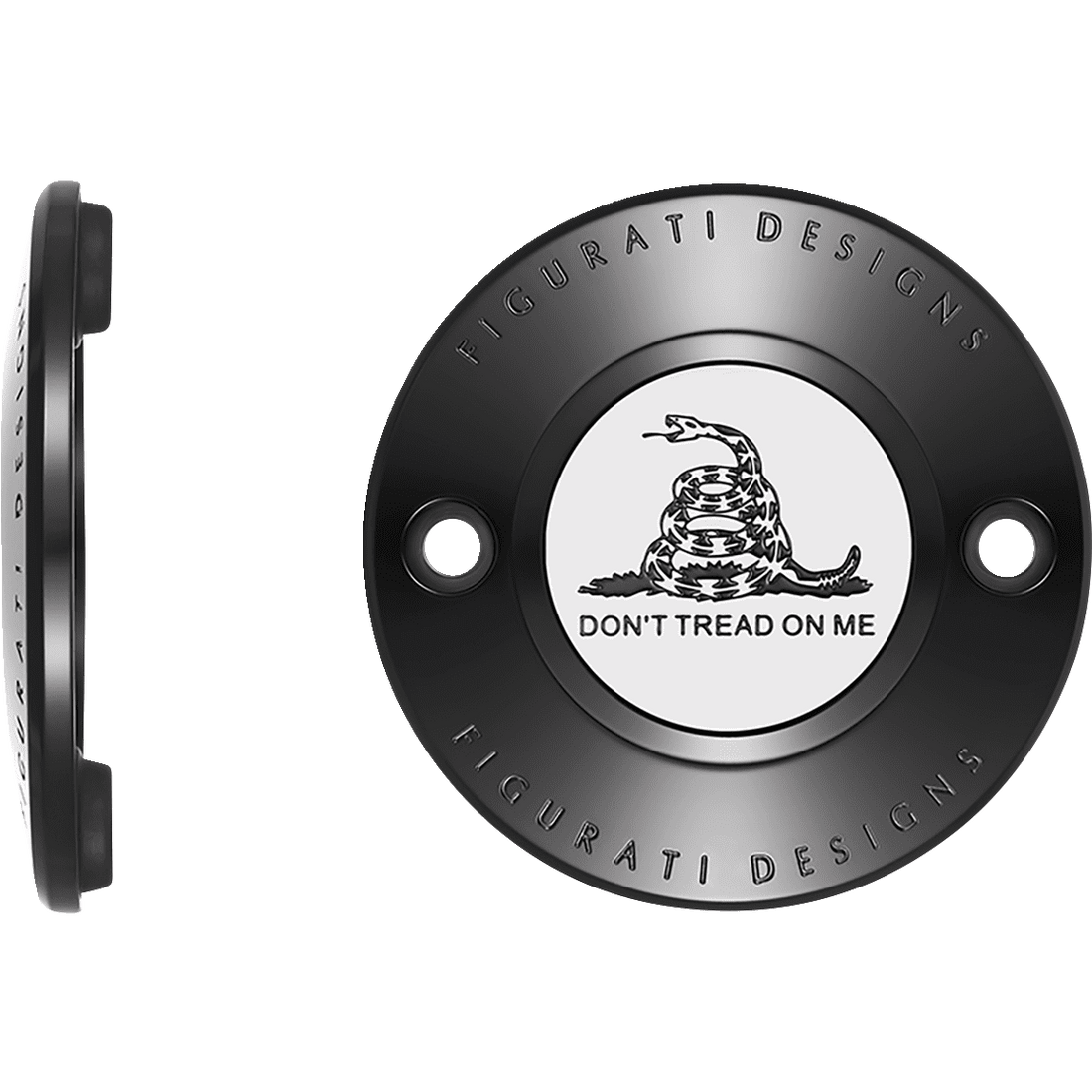 FIGURATI DESIGNS Timing Cover 2 Hole Don't Tread on Me Black FD40TC2HBLK