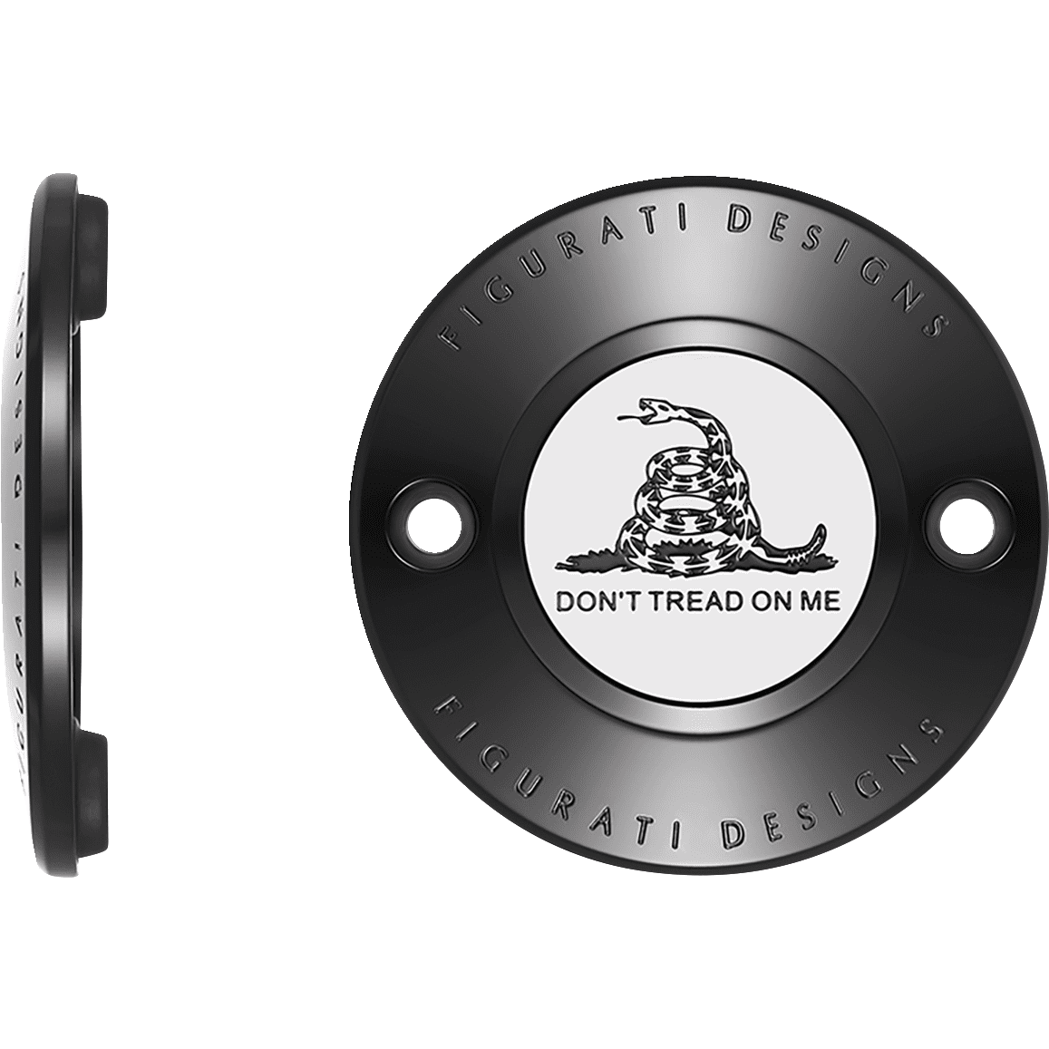 FIGURATI DESIGNS Timing Cover 2 Hole Don't Tread on Me Black FD40TC2HBLK