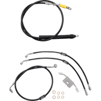 LA CHOPPERS Handlebar Cable/Brake Line Kit Quick Connect 18" 20" Ape Hanger Handlebars Black Vinyl LA8157KT19B