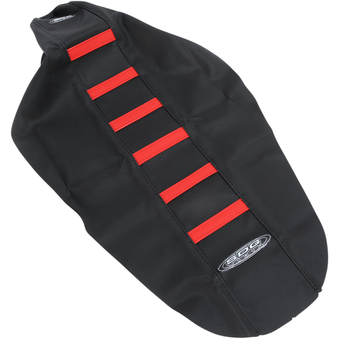 SDG 6-Ribbed Seat Cover Red Ribs/Black Top/Black Sides