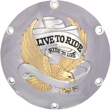 DRAG SPECIALTIES Live to Ride Derby Cover 6-Hole Gold