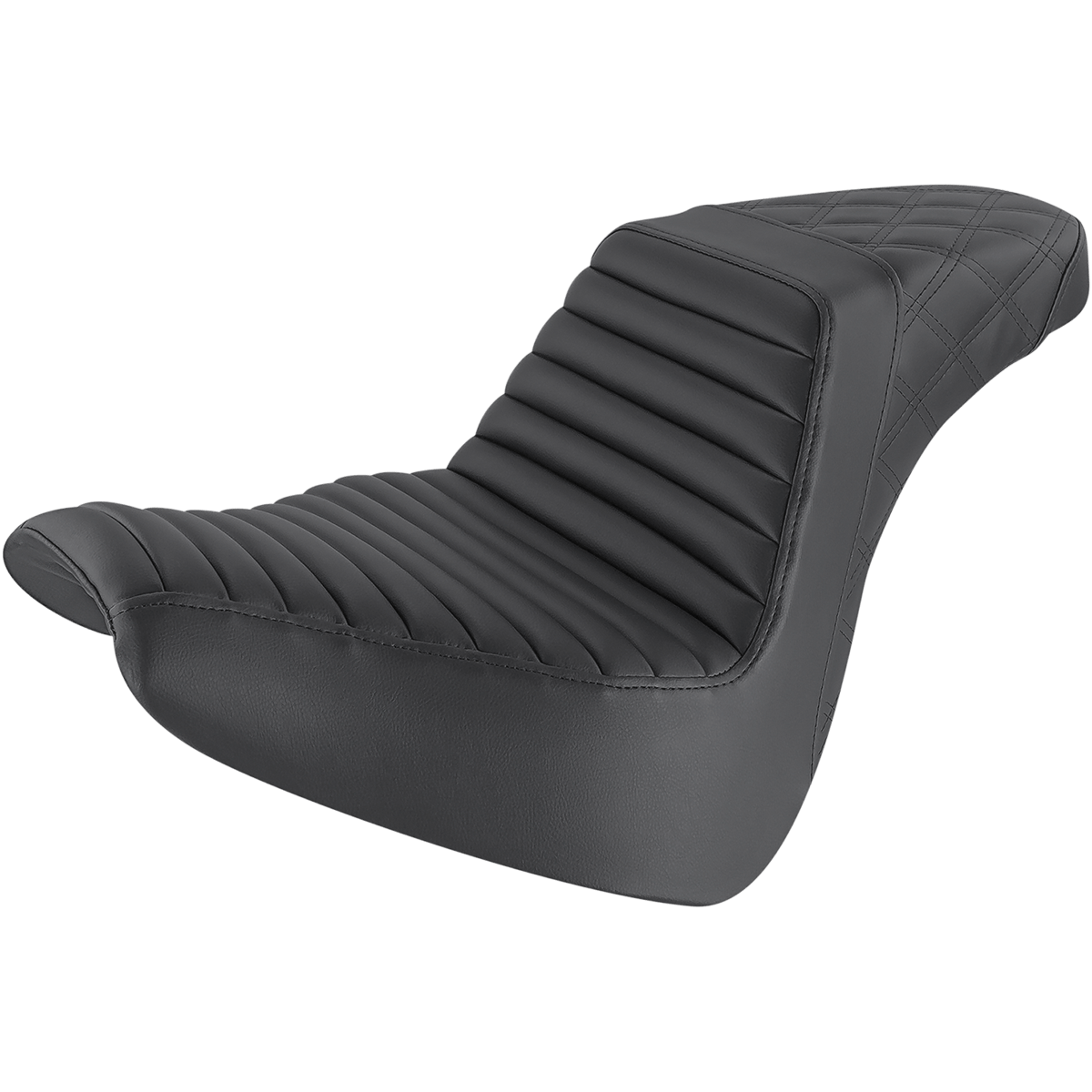 SADDLEMEN Step-Up Seat Front Tuck-n-Roll/Rear Lattice Stitch Black FXBR/S '18-'20 81831176