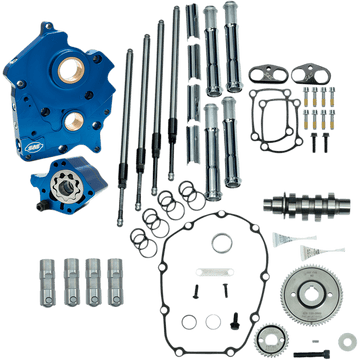 S&S CYCLE Cam Chest Kit with Plate Gear Drive Oil Cooled 475 Cam Chrome Pushrods -M8 3101006A